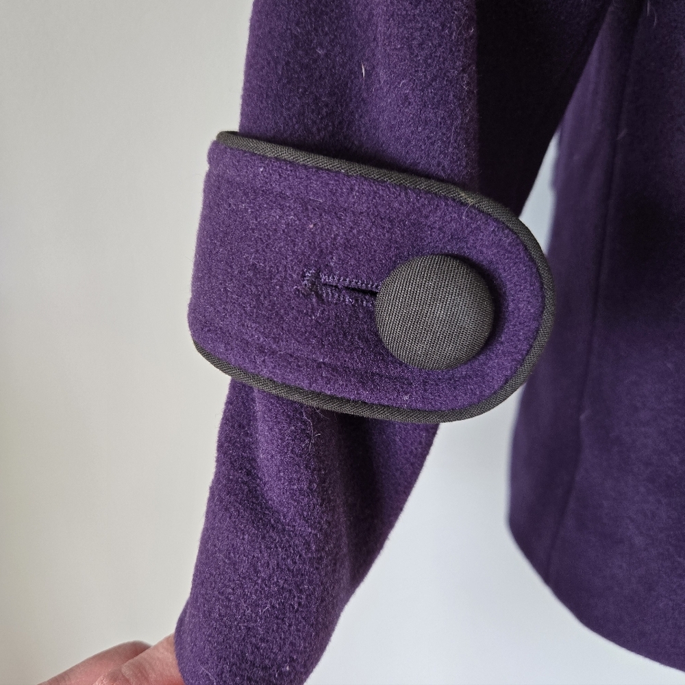 SOIA & KYO Purple Wool Blend thigh length Coat with Oversized buttons . Size XS - Picture 8 of 16